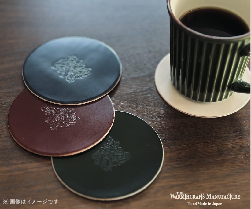 【ジ・ウォームスクラフツ マニュファクチャー】【刻印】レザーコースター