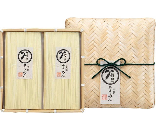 【​​甚助】《お中元》小豆島そうめん「枝豆」（秋田県産枝豆使用）